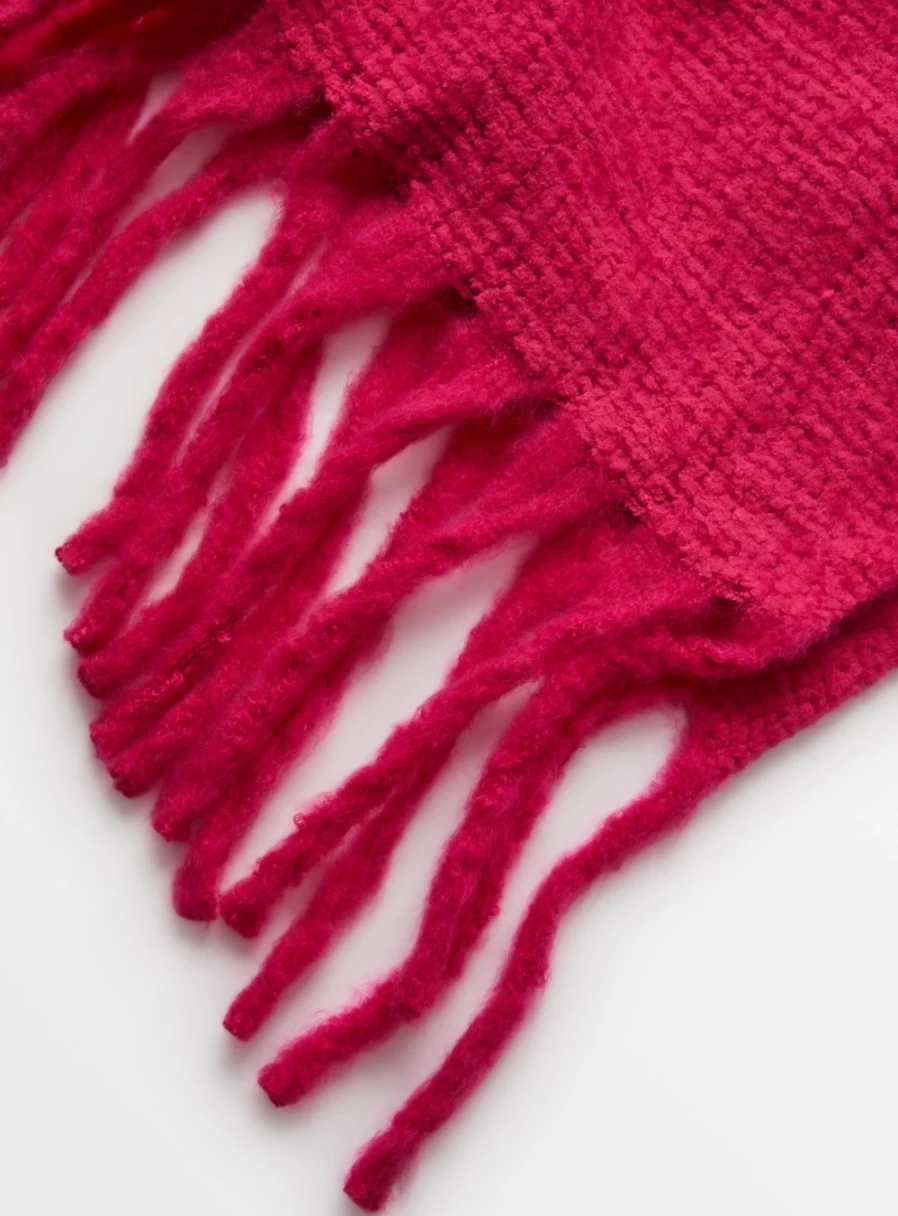 Tu Women's Bright Pink Chunky Chenille Scarf - Soft Oversized Winter Wrap One Size