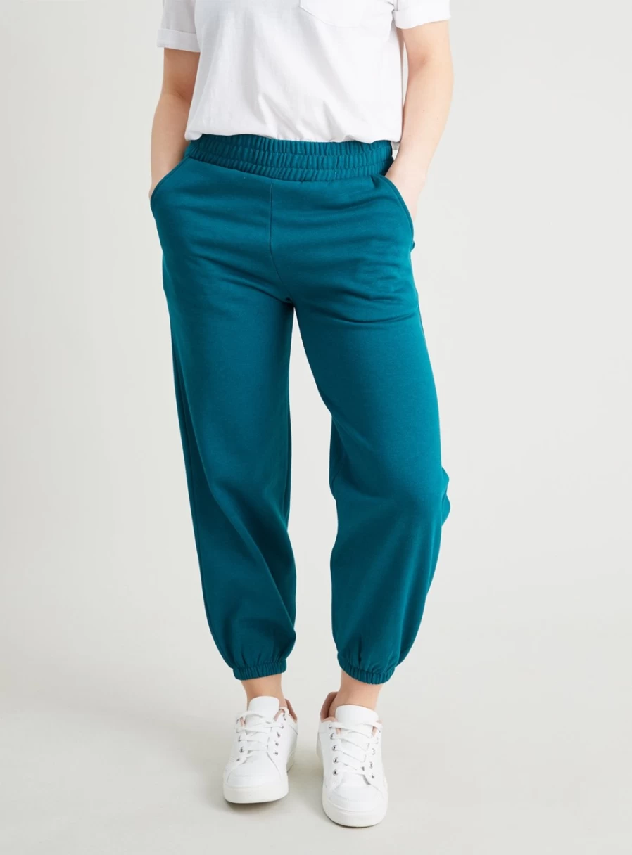 Women's Tu Petite Teal Joggers - Size 18 | Comfortable Petite Athletic Pants