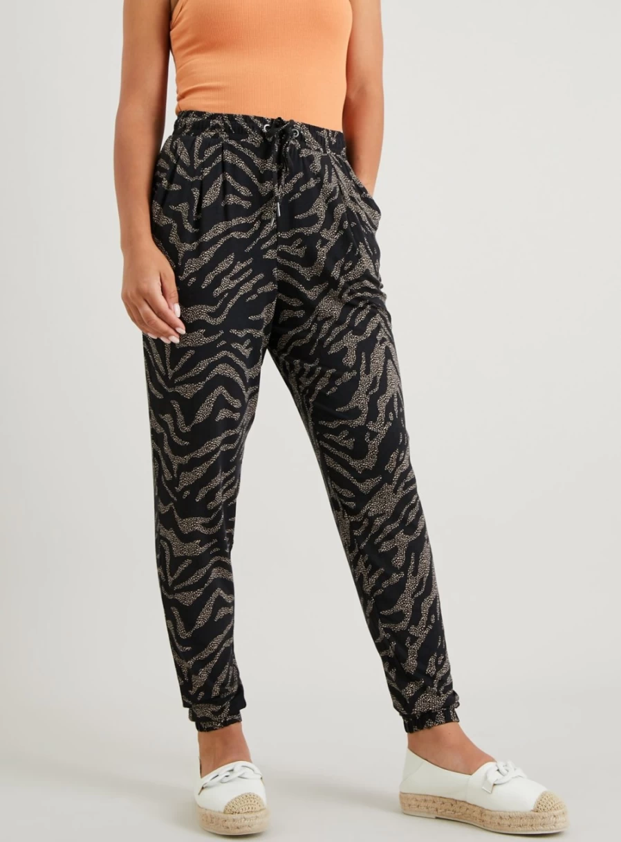 Tu Women's Animal Print Drapey Trousers - Stylish 8L Flowy Lounge Pants for Women