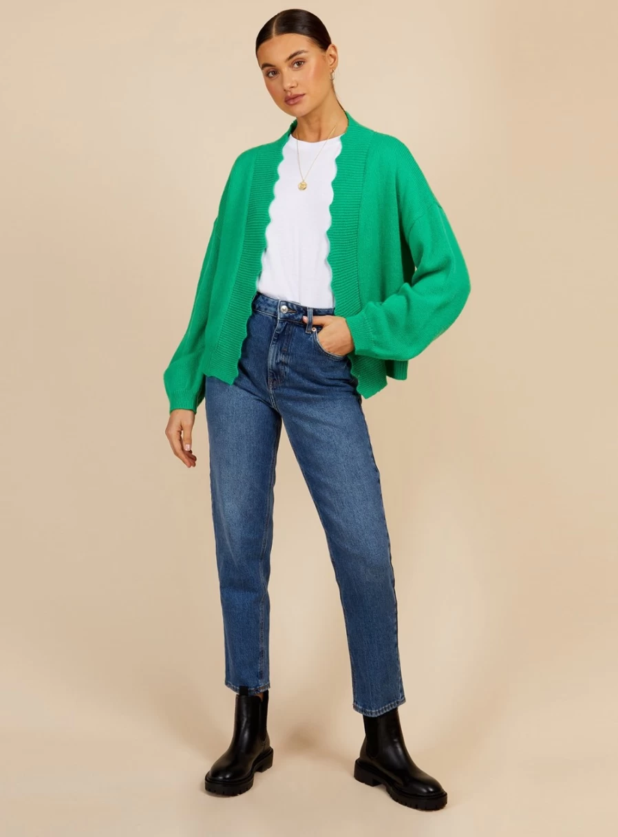 Vogue Williams Women's Green Knit Cardigan - Stylish Lightweight Sweater