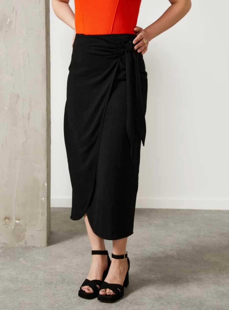 "For All The Love Women's Linen Sarong Tie Skirt - Stylish Beach Wrap Skirt Size 8"