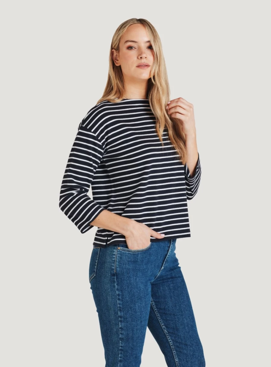 Thought Women's Fairtrade Organic Cotton Breton Striped Top
