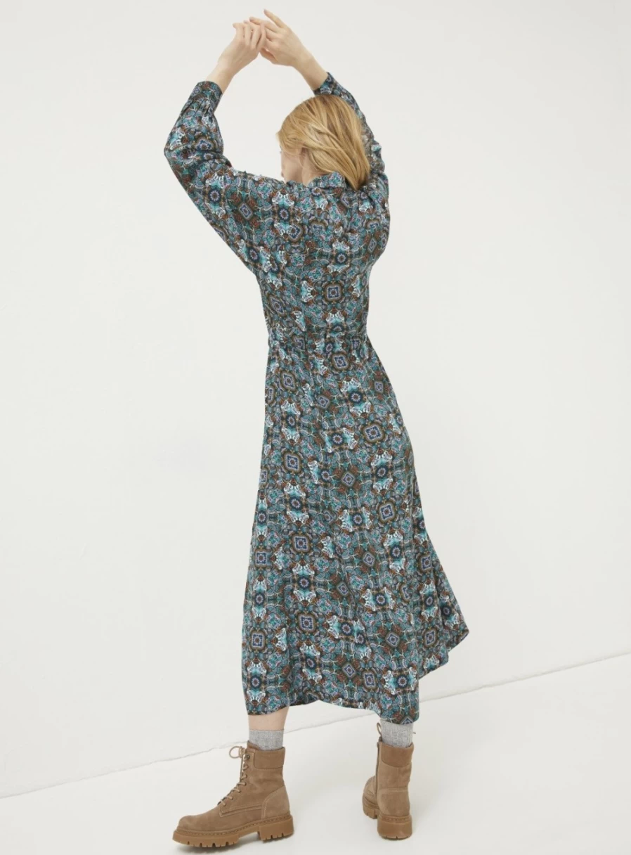 FatFace Women's Swinley Floral Print Midi Dress with Mirror Detail - Size 22