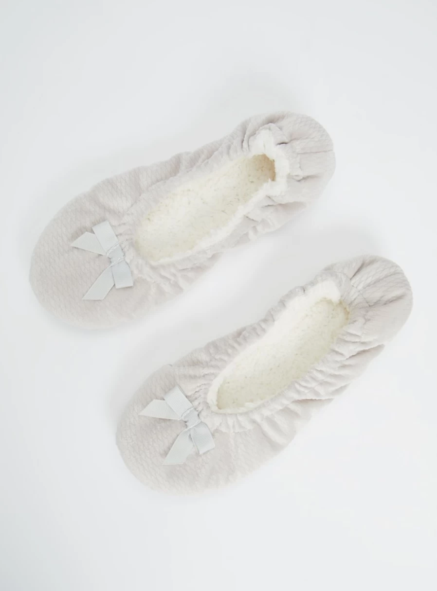 Tu Women's Grey Ballet Flat Slippers - Soft Comfort Casual Shoes Size S
