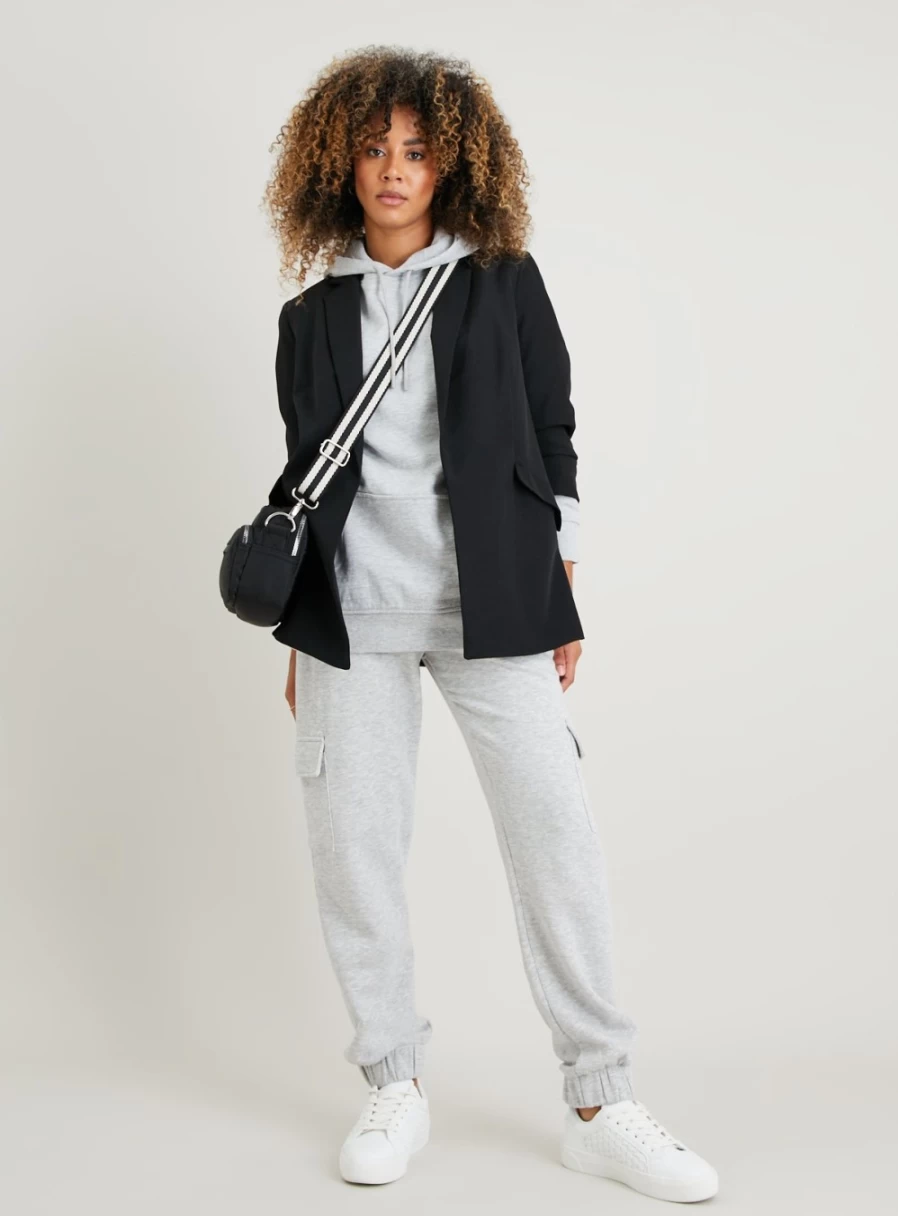 "Tu Women's Grey Oversized Hoodie - XL Cozy Casual Pullover Sweatshirt"