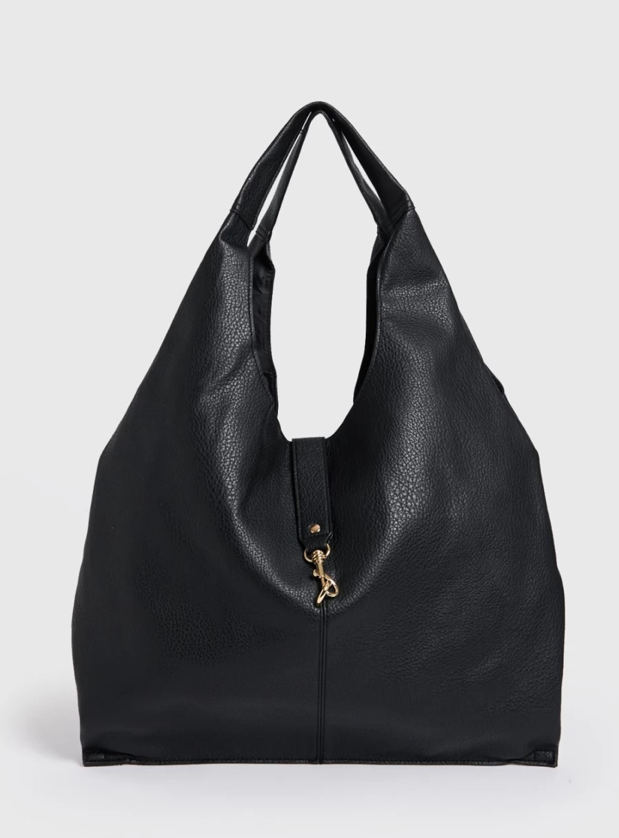 TU Women's Black Slouchy Tote Bag - Stylish Oversized Handbag for Everyday Use