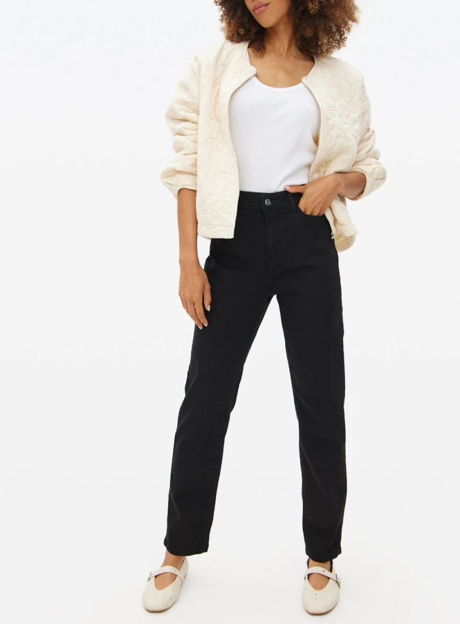 Tu Women's Black Straight Leg Jeans - Size 16L Classic Fit Stretch Denim Pants