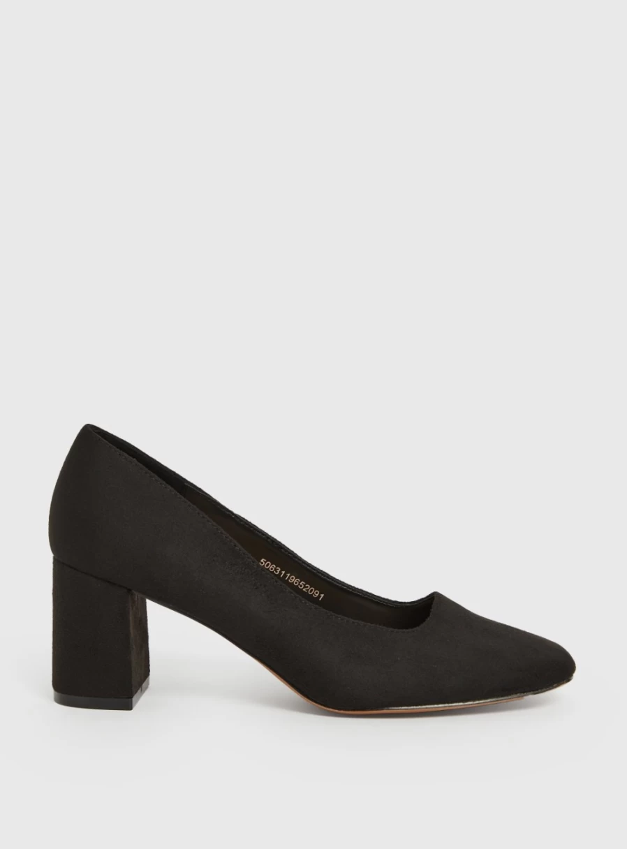 Tu Women's Sole Comfort Black Block Heel Court Shoes - Size 6