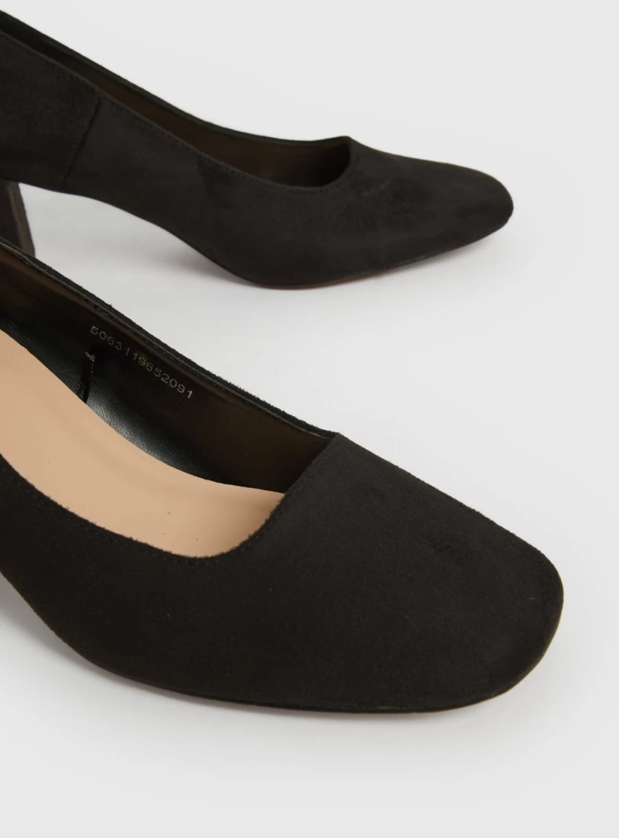 Tu Women's Sole Comfort Black Block Heel Court Shoes - Size 6