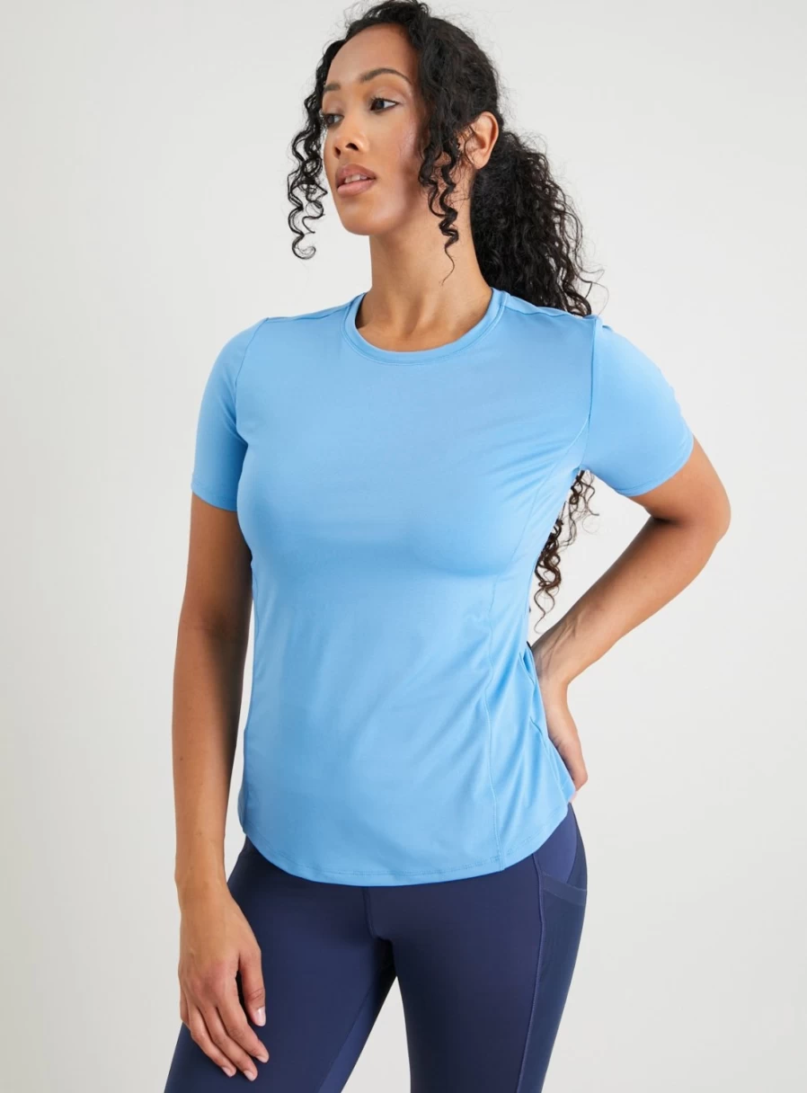 Tu Women's Active Blue Short Sleeve T-Shirt - Comfortable Athletic Top for Workouts & Casual Wear