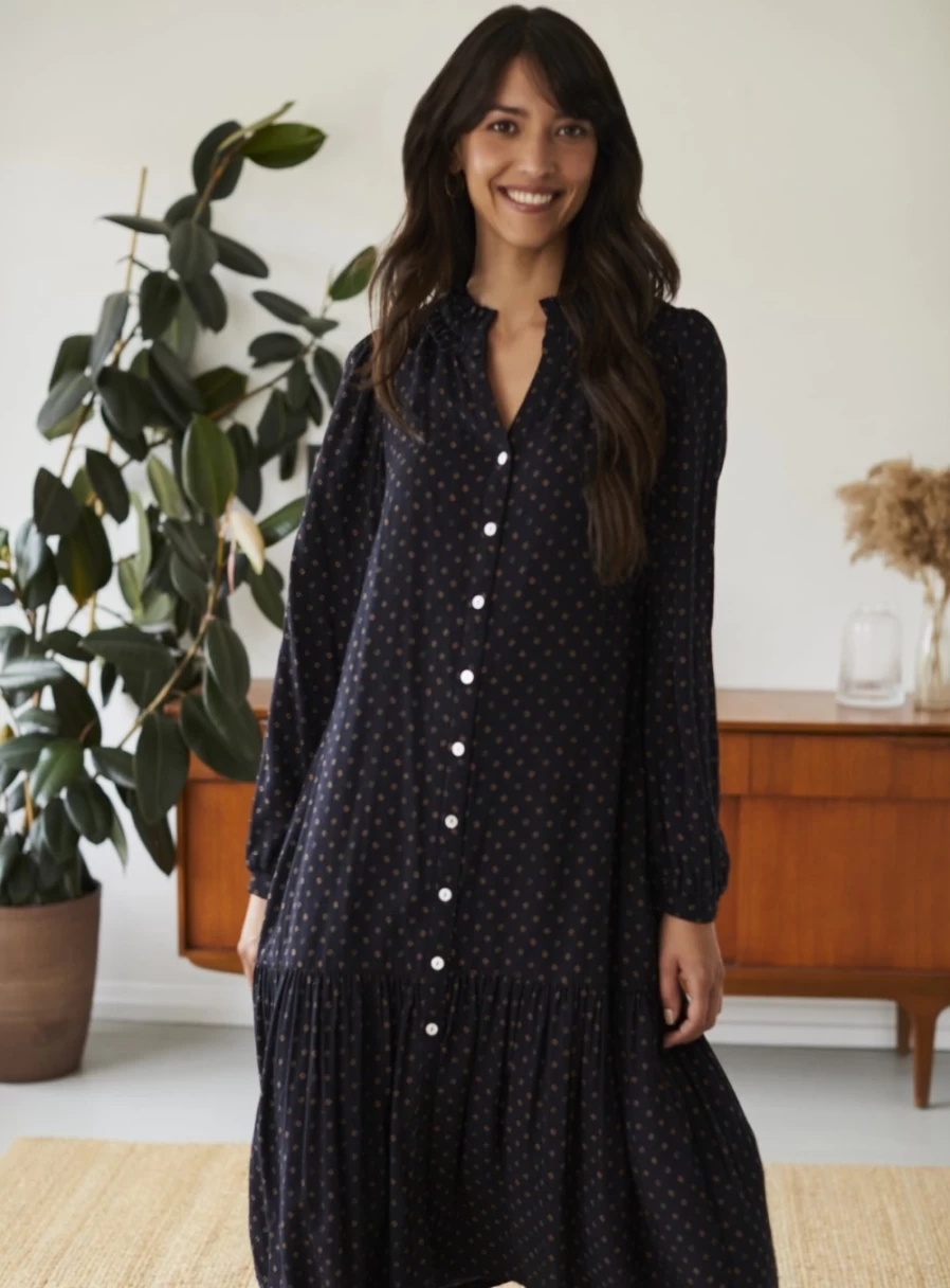 Thought Women's Acate Lenzing Ecovero Dobby Dress - Size 14 Sustainable Elegance