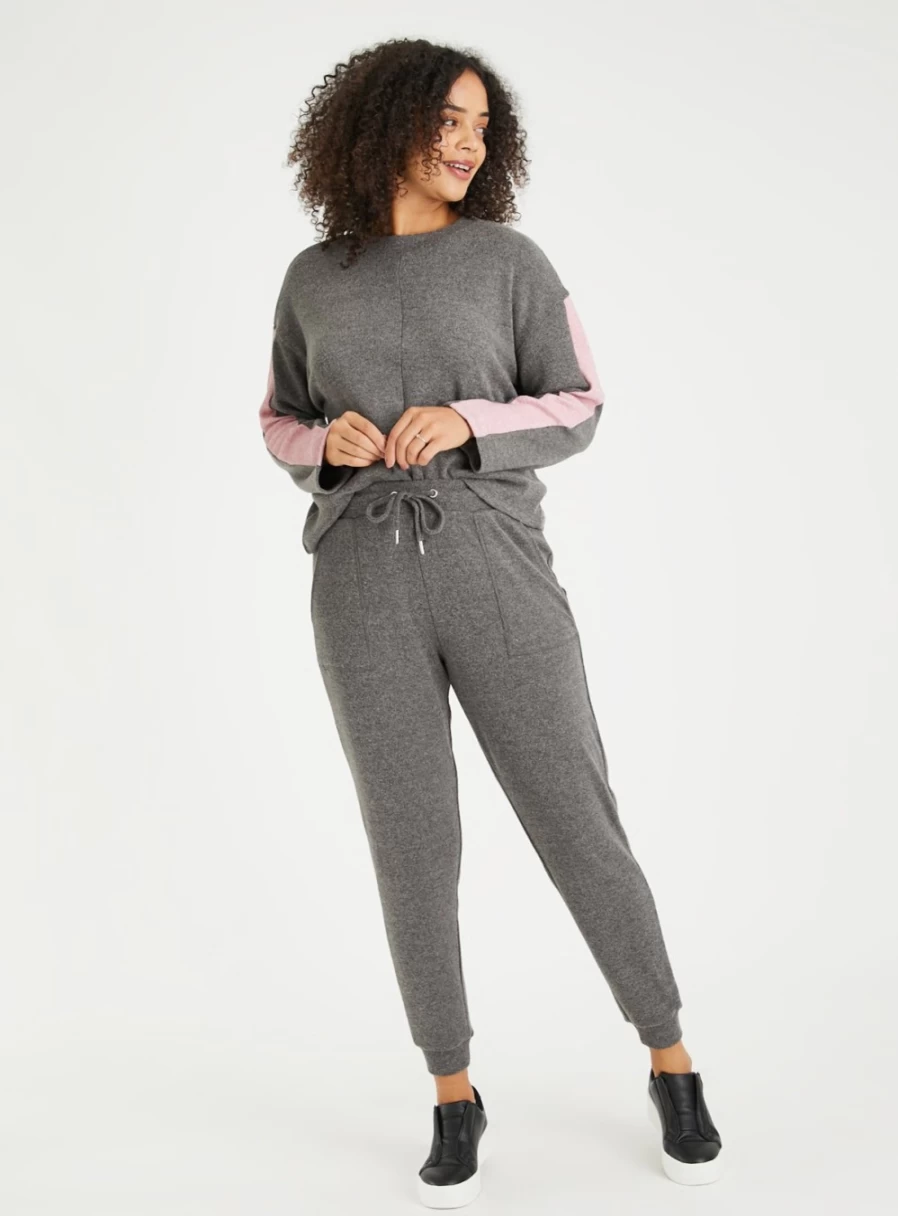 Tu Women's Grey Soft Touch Joggers - Comfortable Stretch Lounge Pants for Casual Wear