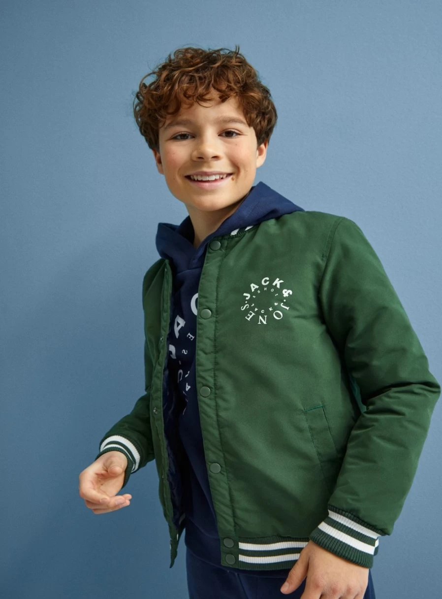 Jack & Jones Junior Women's Logo Embroidered Bomber Jacket for Teens and Youth