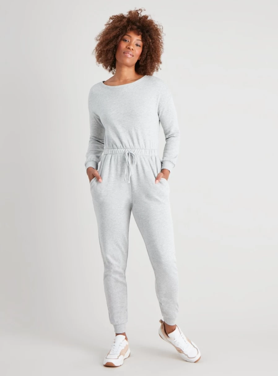 Tu Women's Grey Marl Jumpsuit - Size 8 | Stylish One-Piece Outfit