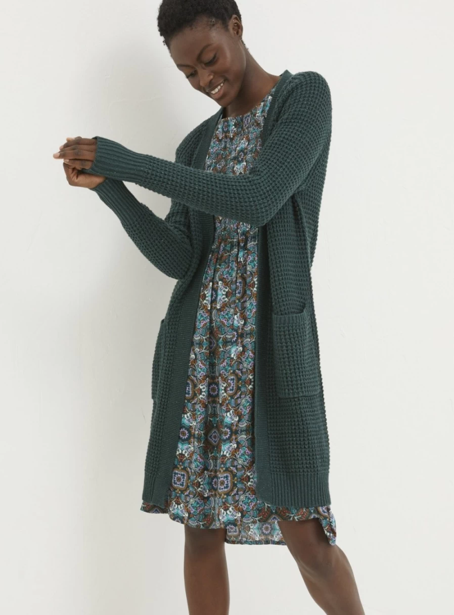 FatFace Women's Sadie Longline Edge Cardigan - Stylish Knit Sweater for Women