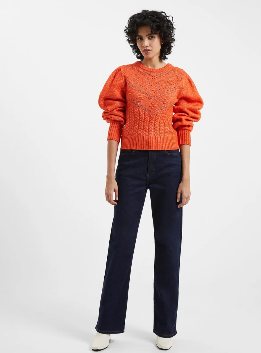 French Connection Women's Kitty Balloon Sleeve Jumper - XS Size Knit Sweater