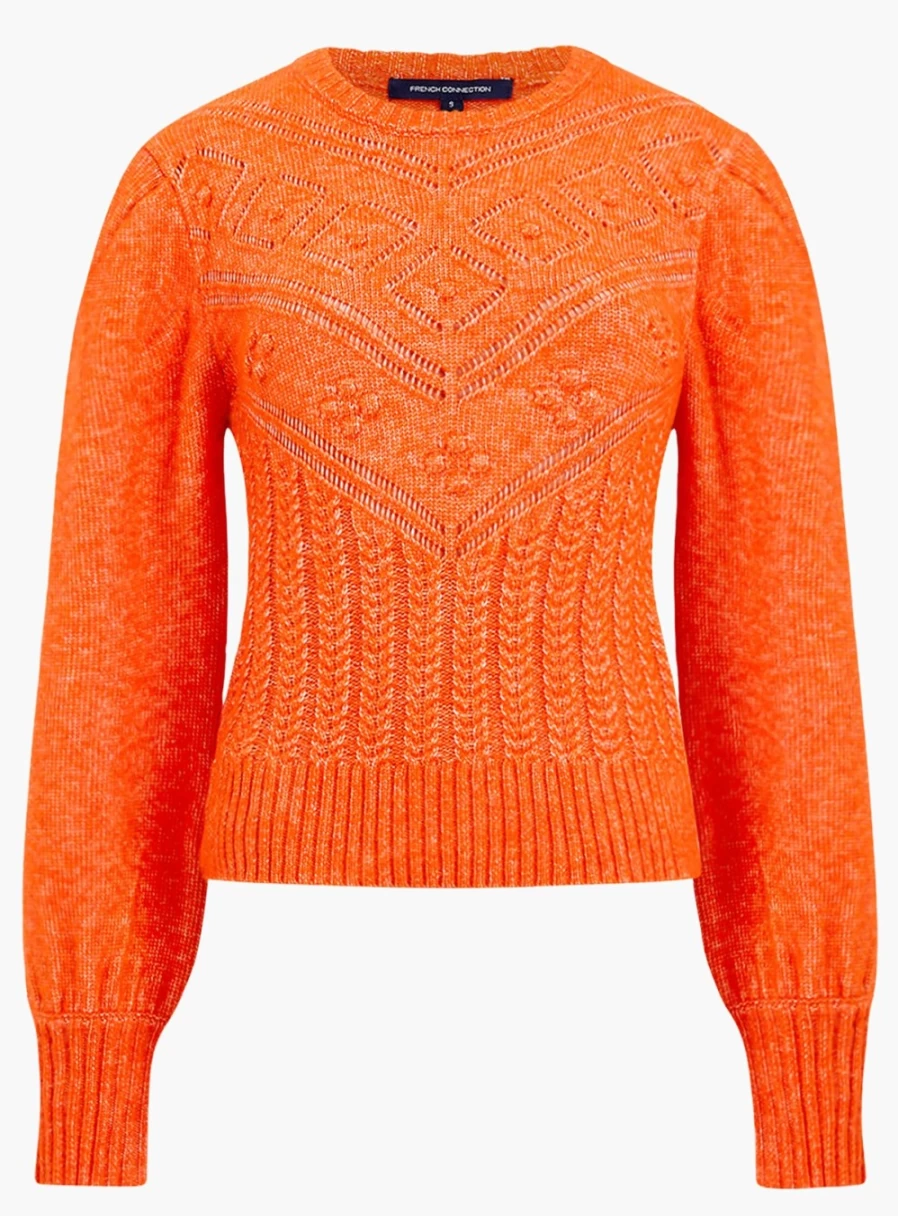 French Connection Women's Kitty Balloon Sleeve Jumper - XS Size Knit Sweater