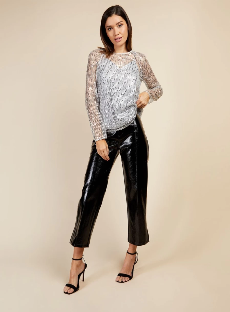 Vogue Williams Women's Cracked PU Leather Trousers - Size 16 Fashion Pants