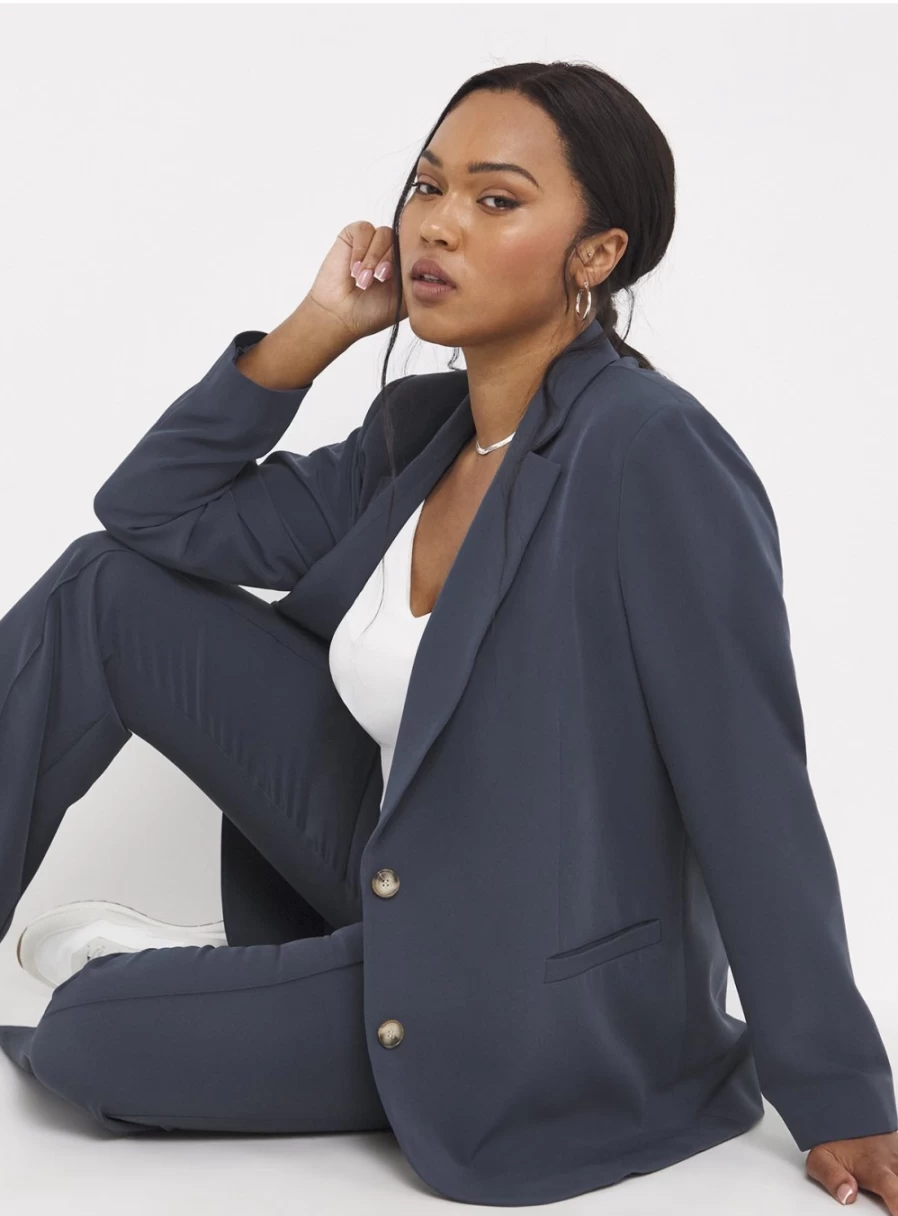 "Simply Be Women's Blue Double Breasted Blazer Size 16 - Classic Tailored Jacket"