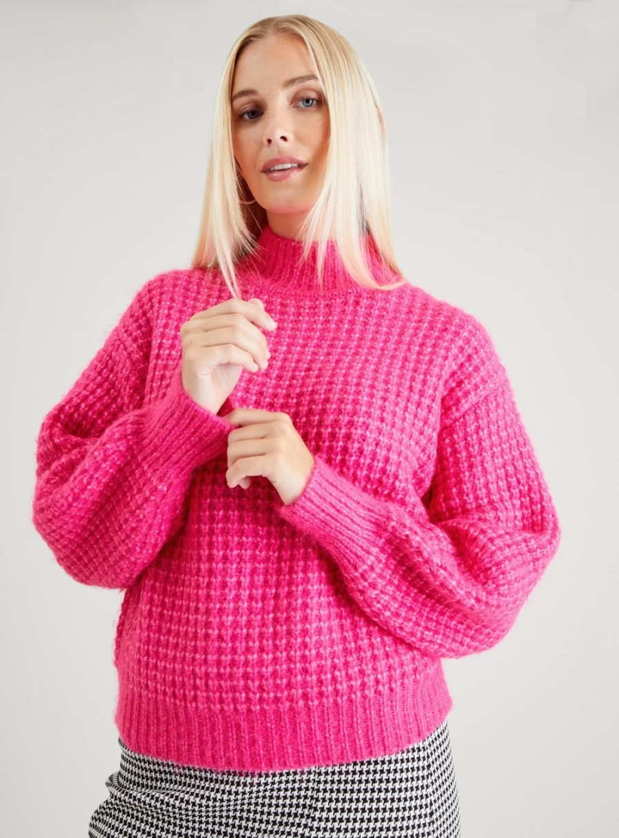 Tu Women's Pink Waffle Knit Jumper - Cozy Cable Knit Sweater 18