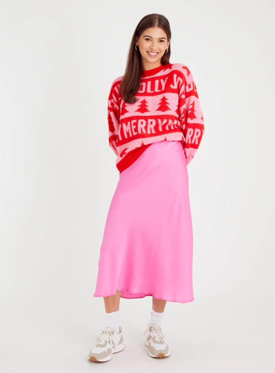 Tu Women's Red Christmas Jolly Jumper Size 16 - Festive Holiday Sweater