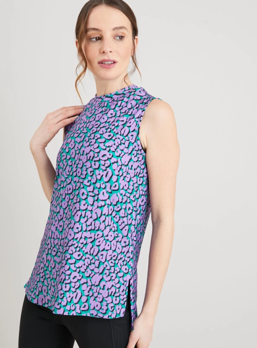 Tu Women's Active Lilac Leopard Print Vest Top - Stylish Workout & Casual Wear