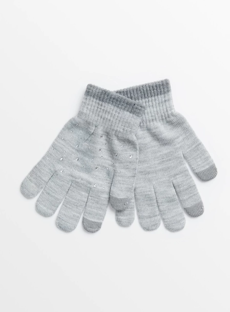 Women's Light Grey Sparkle Gloves - One Size by Tu