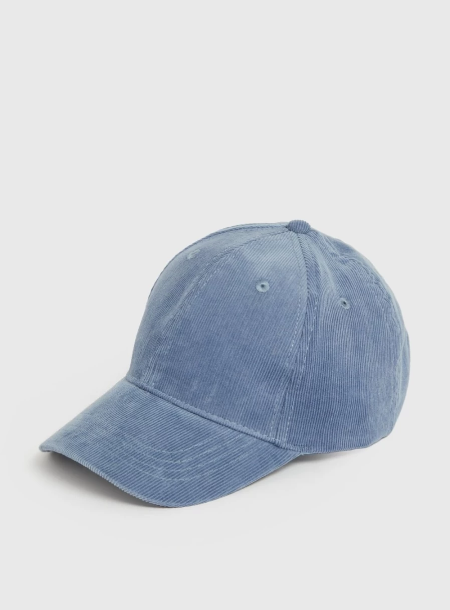 Tu Women's Blue Corduroy Cap - One Size Adjustable Stylish Hat for Women