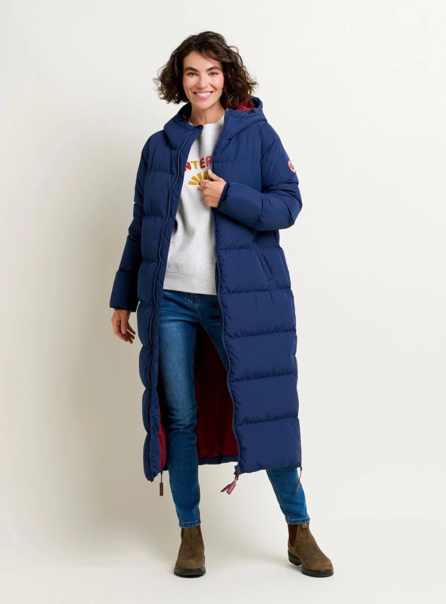 Brakeburn Women's Longline Puffer Jacket - Lightweight Warm Winter Coat
