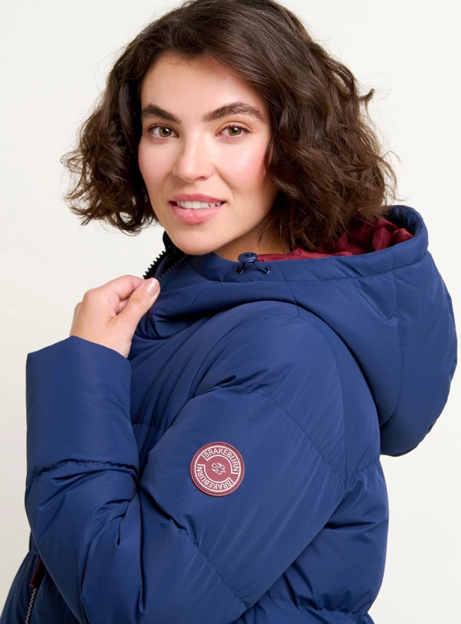 Brakeburn Women's Longline Puffer Jacket - Lightweight Warm Winter Coat