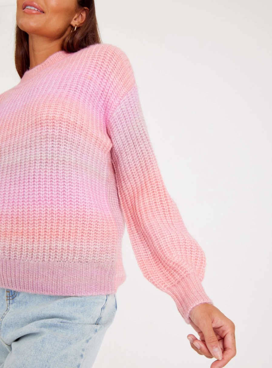 Tu Women's Pink Ombre Knitted Jumper - Soft Chunky Cable Knit Sweater Size 12
