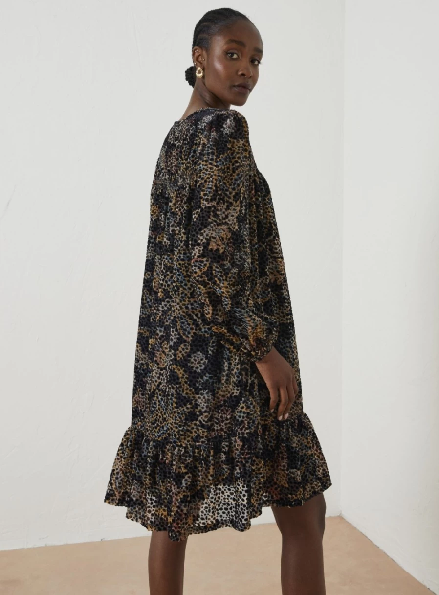 FatFace Women's Floral Devore Swing Dress - Poplar Print Size 16