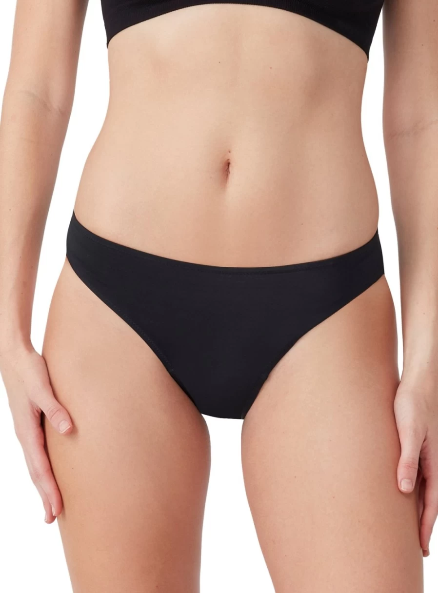 Love Luna Women's Black Period Bikini Bottoms - Size 16-18 | Swimwear for Menstrual Comfort