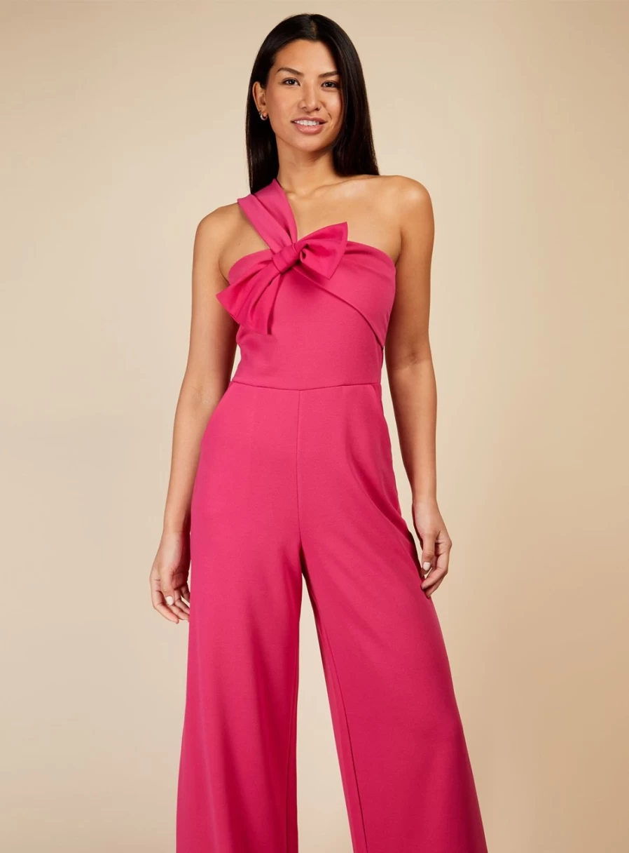 Little Mistress Women's Pink Bow Jumpsuit - Elegant One-Piece Romper Style 18