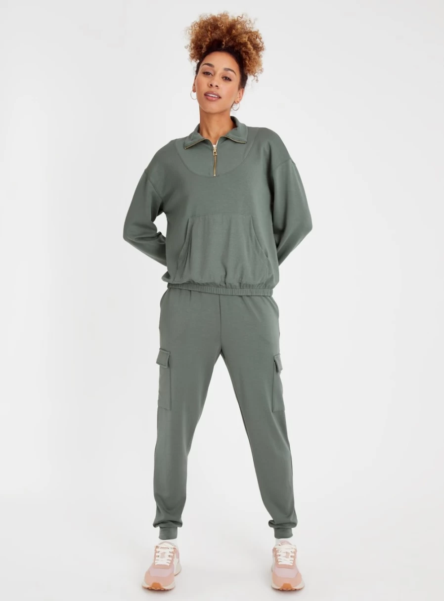 Women's Brown Tapered Leg Cargo Joggers by Tu - Stylish & Comfortable Trousers for Casual Wear