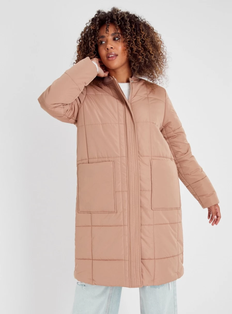 "Tu Women's Neutral Quilted Coat | Lightweight 16 Style Jacket"