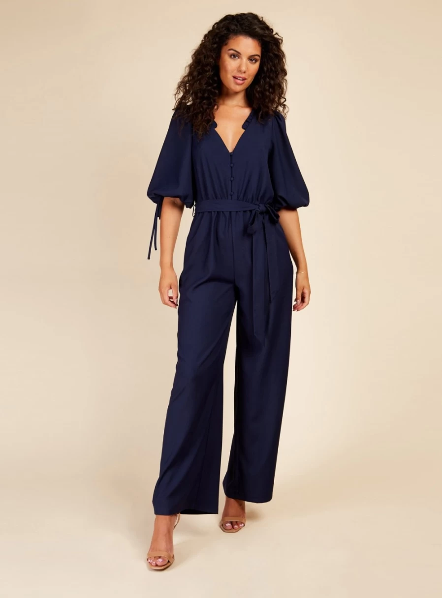Little Mistress Women's Navy Blue Jumpsuit - Size 10 | Stylish Romper for Women