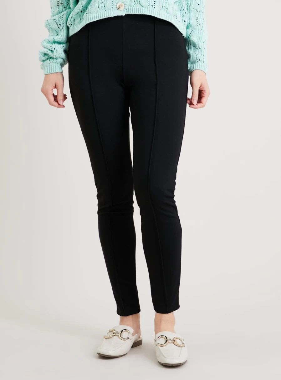 Tu Petite Women's Black Smart Ponte Leggings - Size 14, Petite Fit, High Waist, Comfort Stretch Pants for Work & Casual Wear