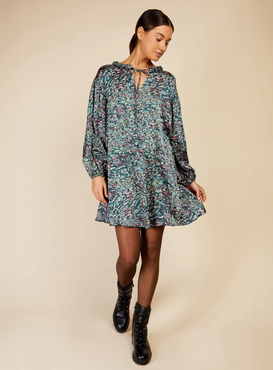 Vogue Williams Women's Green Print Mini Dress - Stylish Floral Summer Outfit