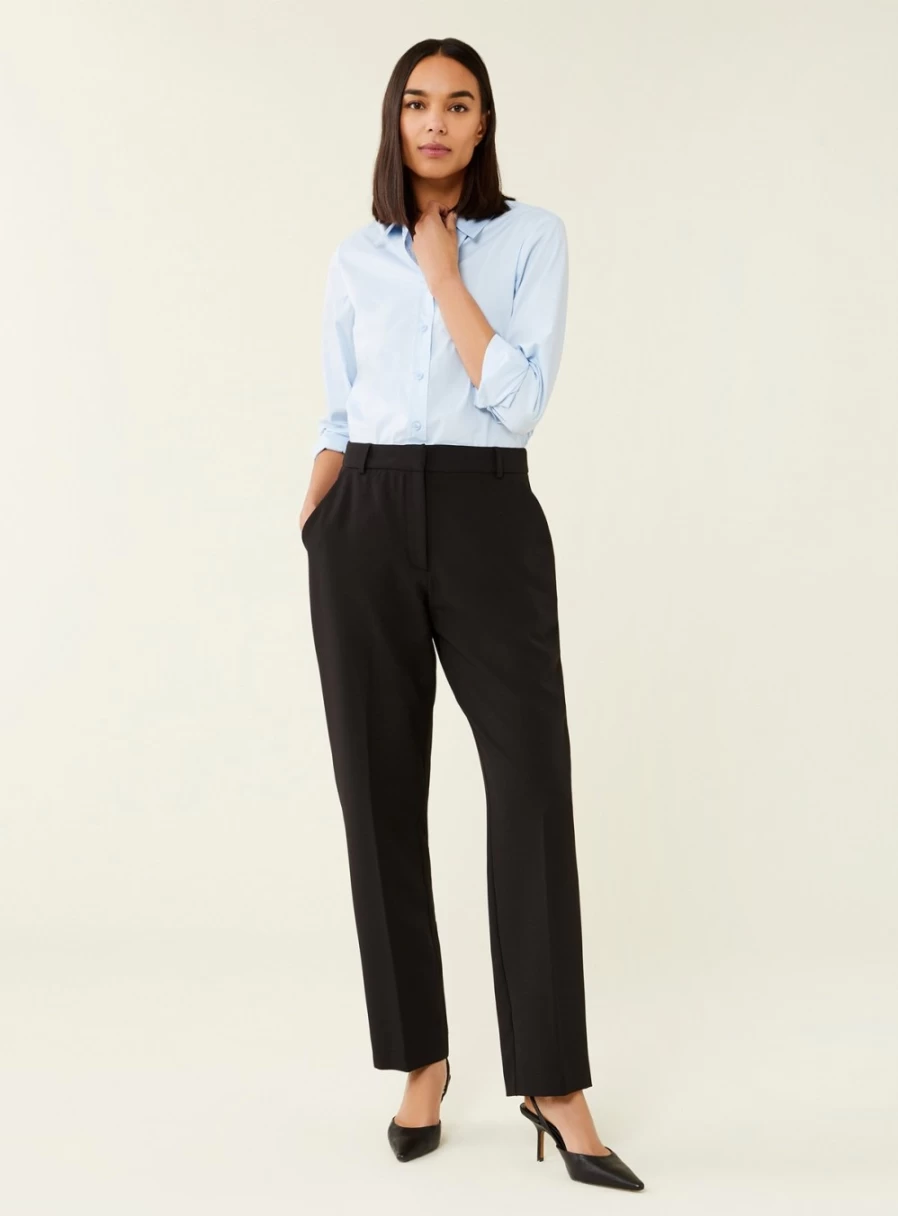 Finery Women's Black Harper High-Waisted Trouser Pants - Size 8