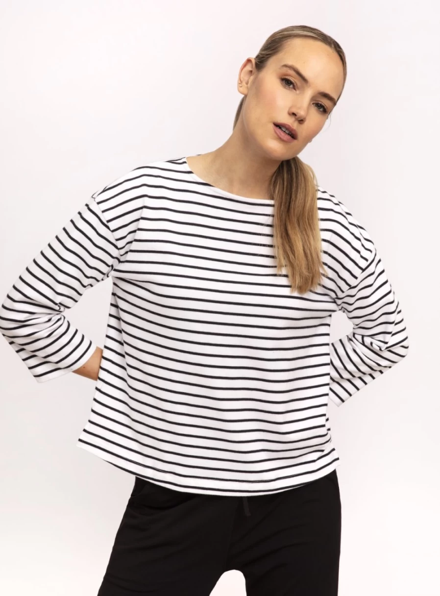 Thought Women's Fairtrade Organic Cotton Breton Striped T-Shirt