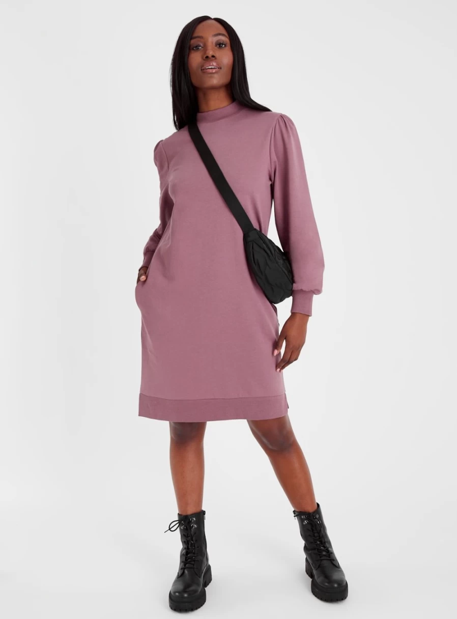 Tu Women's Pink High Neck Sweater Dress - Cozy Winter Knit Dress Size 24