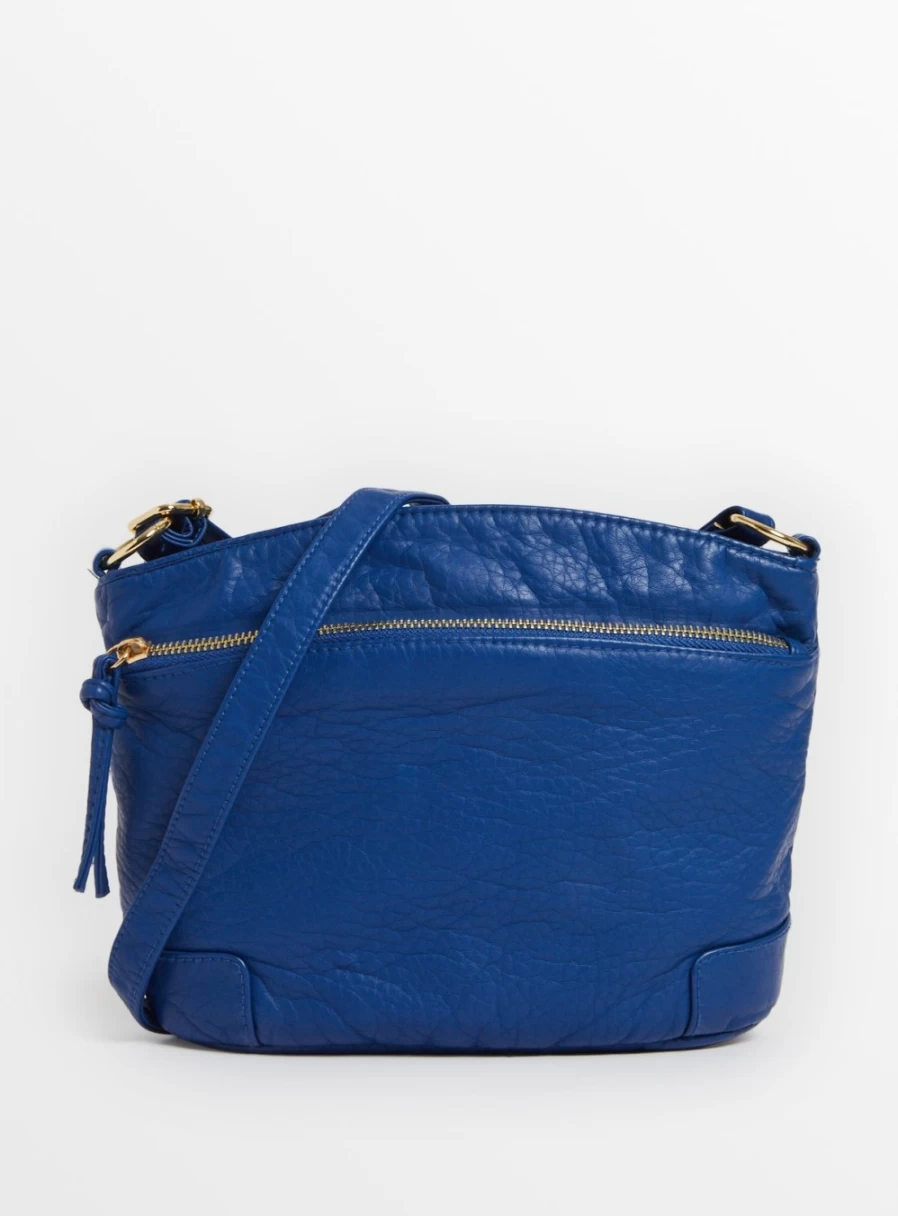Tu Women's Cobalt Blue Washed Crossbody Bag - Stylish One Size Shoulder Purse for Everyday Use