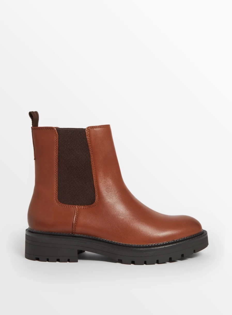 "Tu Women's Tan Leather Chelsea Boots – Stylish & Comfortable Ankle Boots"