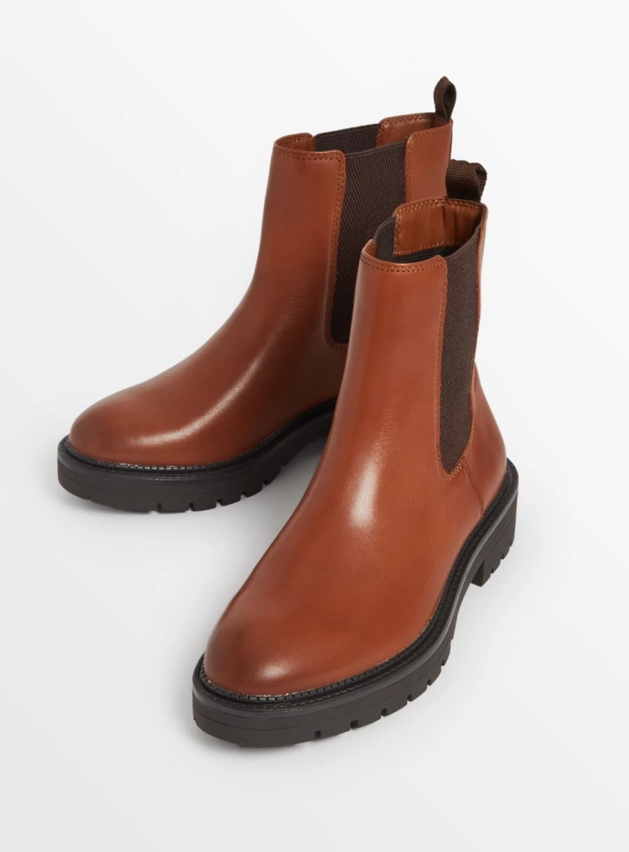 "Tu Women's Tan Leather Chelsea Boots – Stylish & Comfortable Ankle Boots"