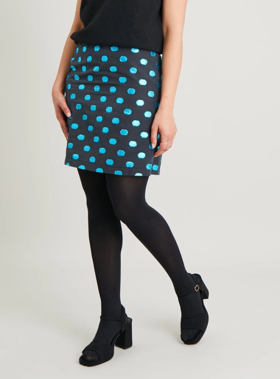 Tu Women's Black Sparkle Dot Mini Skirt - Size 8 | Sequined Party Skirt