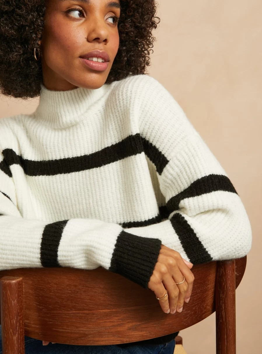 Everbelle Women's Cream Fisherman Knit Jumper - Soft Cable Sweater Size 12