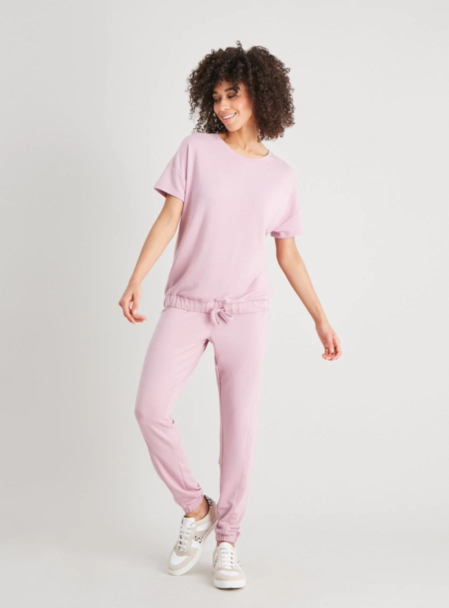 Tu Women's Active Mauve Bubble Hem T-Shirt - Stylish Casual Top for Everyday Wear