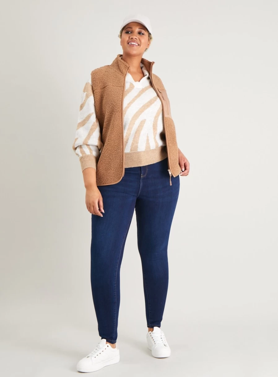 Tu Women's Dark Denim 4-Way Stretch Skinny Jeans - Comfortable Slim Fit Size 8L