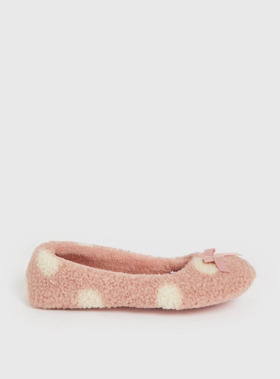 Tu Women's Pink Polka Dot Ballet Flats - Size 6 Comfortable Ballerina Slippers